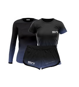 Kit Feminino | Manga Longa, Camiseta e Shorts | WAVE LIMITS