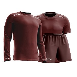 Kit Masculino | Manga Longa, camiseta e shorts | Full red