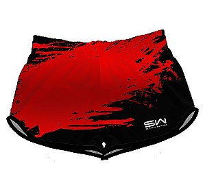 Shorts Feminino | Modelo Treino | Pincelada vermelha