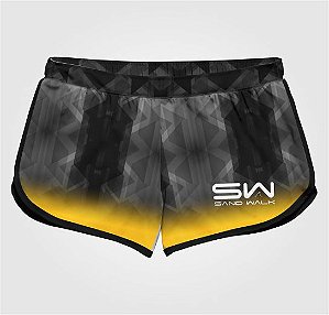 Shorts Feminino | Modelo Treino | Preto e Amarelo