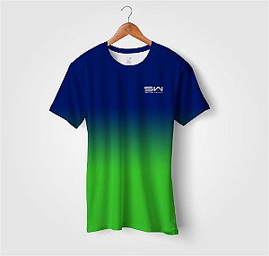 Camiseta Beach Tennis | Manga Curta | Azul e Verde