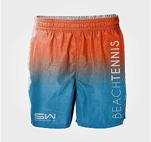 Bermuda Masculina | Beach Tennis | Laranja e Azul