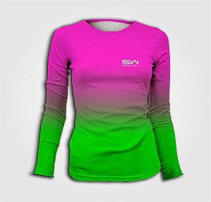 CAMISA MANGA LONGA | FEMININA | BEACH TENNIS | ROSA & VERDE