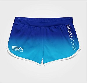 Shorts Feminino | Modelo Treino | Beach Tennis | Azul Escuro & Azul Claro