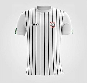 Camiseta Masculina | Coleção Manto | Listrada Preta e Branca