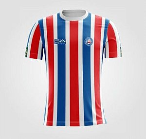 Camiseta Masculina | Coleção Manto | Listrada Vermelha e Azul