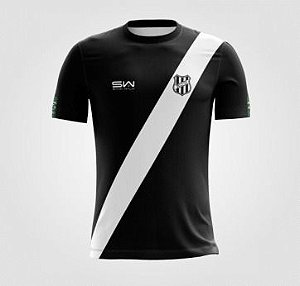 Camiseta Masculina | Coleção Manto | Preta com Listra