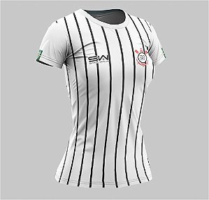 Camiseta Feminina | Coleção Manto | Listrada Preta e Branca