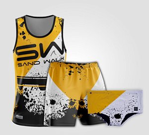 Kit de Aniversário Sand Walk | Masculino | Regata, shorts e sunga | Attack Yellow