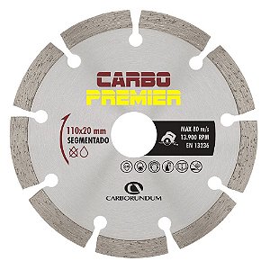 Disco de Corte Carbo Premier Diamantado Segmentado 110 x 7,5 x 20 mm