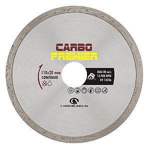 Disco de Corte Carbo Premier Diamantado Contínuo 110 x 5 x 20 mm