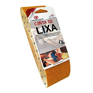 Caixa com 10 Kit Cinta de Lixa Estreita Carbomapan CAR34 Pano Amarela Grão 100 457 x 75 mm