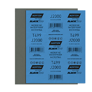 Folha de Lixa D'Água Microfina Black Ice T499 Grão 2000 230 x 280 mm