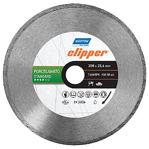 Disco de Corte Clipper Porcelanato Diamantado Standard 200 x 25,4 mm