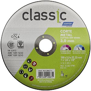 Caixa com 10 Disco de Corte Classic Basic AR302 180 x 3 x 22,23 mm