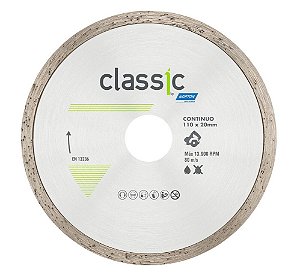 Caixa com 10 Disco de Corte Classic Contínuo Diamantado 110 x 20 mm