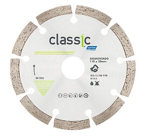 Caixa com 10 Disco de Corte Classic Segmentado Diamantado 110 x 20 mm