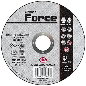 Caixa com 25 Disco de Corte T41 Carbo Force 115 x 1,6 x 22,23 mm
