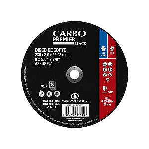 Caixa com 25 Disco de Corte T41 Carbo Premier Black 230 x 2,0 x 22,23 mm