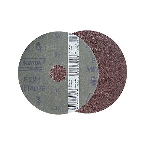 Caixa com 50 Discos de Lixa Fibra Metalite F224 Grão 36 115 x 22 mm