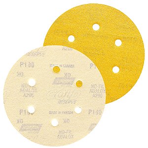 Caixa com 100 Disco de Lixa Pluma A296 Gold com 6 Furos Grão 100 152 x 0 x 6 mm