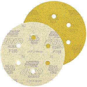 Caixa com 100 Disco de Lixa Pluma A296 Gold com 6 Furos Grão 150 152 x 0 x 6 mm