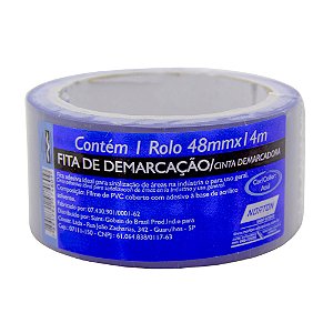 Caixa com 10 Fita PVC Azul Demarcação Solo e Sinalização 48 x 14 m