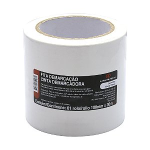 Caixa com 4 Fita PVC Branca Demarcação Solo e Sinalização 100 x 30 m