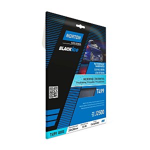 Pacote com 125 Folha de Lixa D'Água Microfina Black Ice T499 Grão 1200 230 x 280 mm