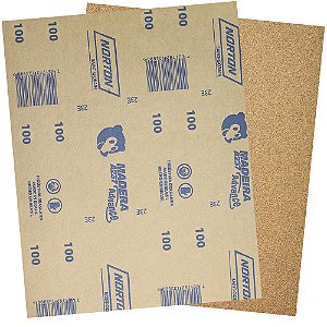 Pacote com 500 Folha de Lixa Madeira e Massa Ursinho A237 Grão 100 225 x 275 mm