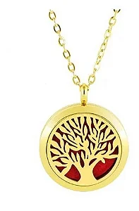 Colar Aromático de Aço ÁRVORE DA VIDA Dourado 20mm (Tamanho P)