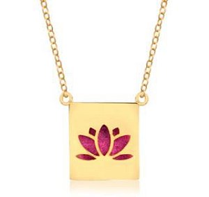 Colar Difusor Pessoal - FLOR DE LOTUS - Ouro