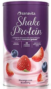 Shake protein sanavita sabor morango com blueberry 450 g