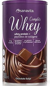 Complete whey Sanavita sabor chocolate suíço 450 g