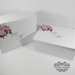 Caixa grande para padrinhos branca tam:25x18x8cm