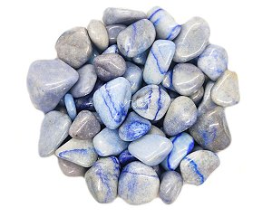 Cristal Quartzo Azul Rolada - 100g - "Paz e Sabedoria"