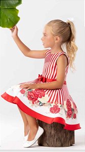 vestido petit cherie listrado
