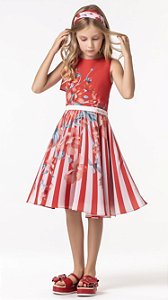 vestido petit cherie listrado