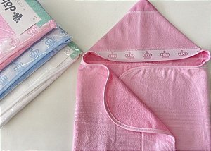 Toalha de banho baby Classic com capuz velour para bordar - Dohler