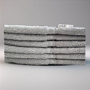 Toalha social com renda 100% algodão egípcio 30x50cm