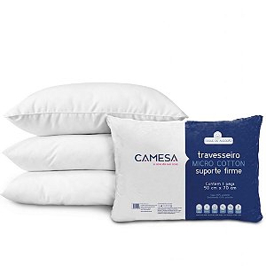 Travesseiro Micro Cotton camesa  50x70cm - Suporte Firme e Conforto Inigualável