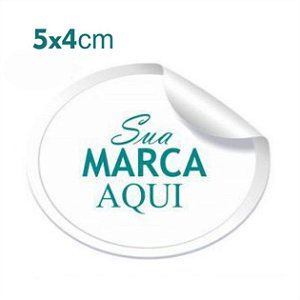 Etiqueta Adesiva 5x4cm Vinil Branco Personalizado – Mod.: ADE54