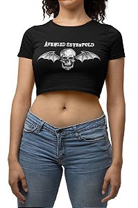 Cropped Rock Feminino Avenged Sevenfold - Logo Clássico