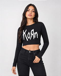 Korn - Cropped Manga Longa