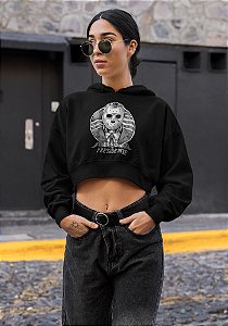 Jason para presidente - Cropped Moletom Manga Longa