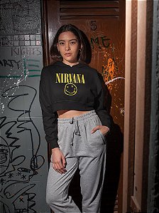 Nirvana - Cropped Moletom Manga Longa