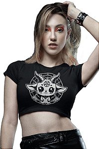 Blusa Cropped Alternativo Baby Baphometinho