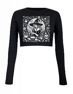 Cropped Manga Longa - Jovem Bruxa Suprema - Wicca - Feth