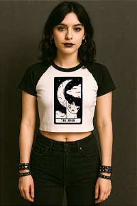 Cropped Raglan Gato Tarot The Moon