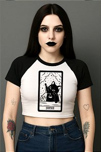 Cropped Raglan Gato Tarot Justice
